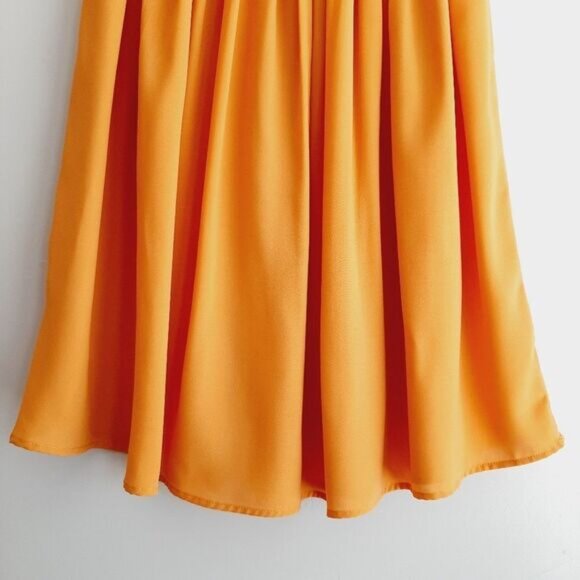 YA / Los Angeles Plisse Flowy Midi Skirt Yellow Sz S Flawed - Picture 3 of 13